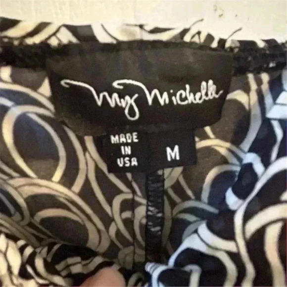 My Michelle Women's M Black Swirl pattern Midi  Dress Formal Sequin Spring Y2k - Picture 3 of 9